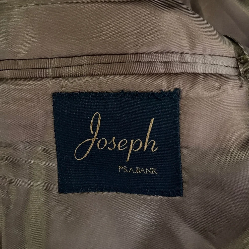 Jos. A. Bank Joseph Suit Mens 40R 31W Charcoal Gray Pinstripe Wool Slim Fit